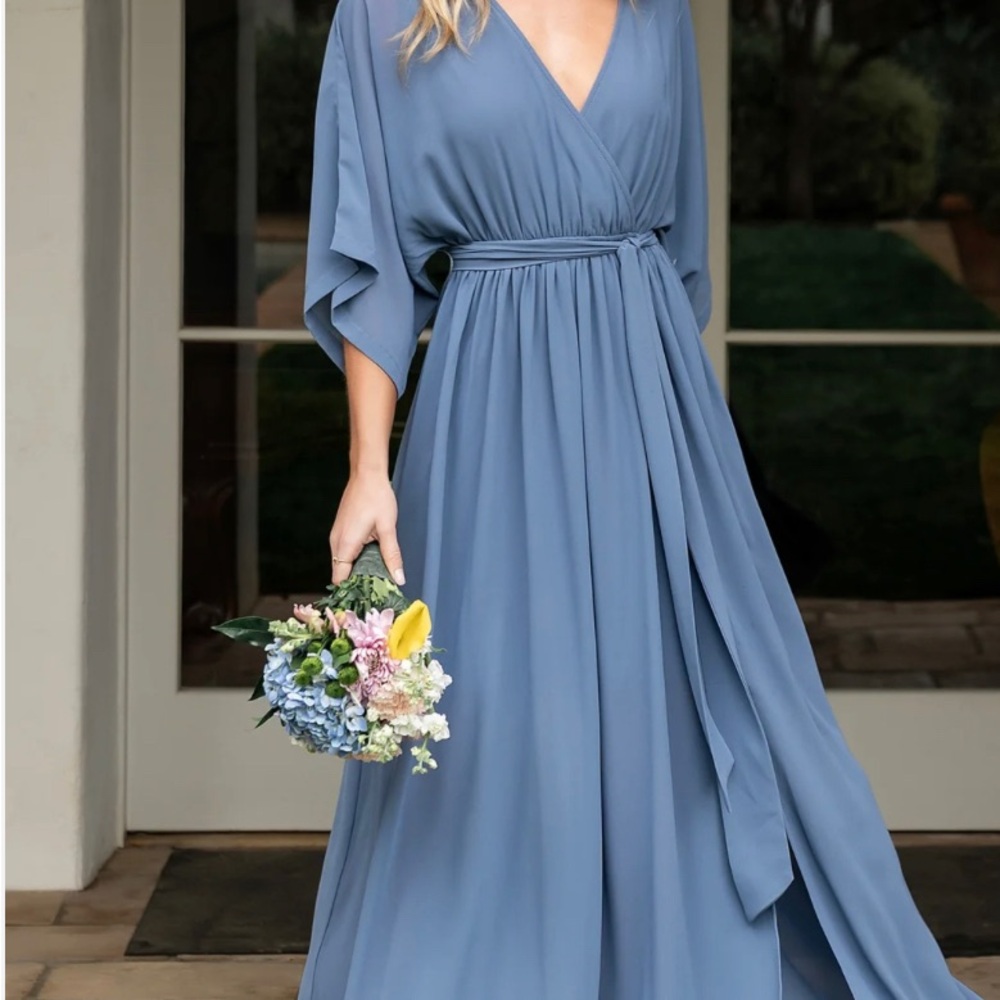 Baltic Born Kia Kimono Maxi Dress in Color Whisper Blue NWT size L